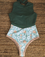 Load image into Gallery viewer, &#39;Lobitos&#39; Surf Suit- Green Flower Power
